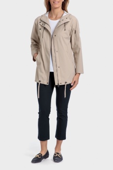 Parka beige capucha