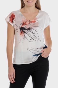 Camiseta estampada strass