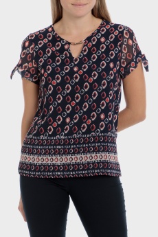 Blusa azul estampada