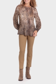 Blusa plisada animal print